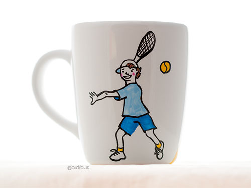 Taza regalo personalizada niño tenista.